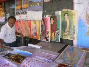 Burma, Rangoon: posters of 'The Lady'; her party won the election