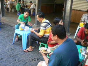 Burma, Rangoon: lunch time (no one wears shoes)