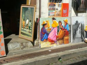 Burma, Rangoon: Bogyoke Aung San Market art store