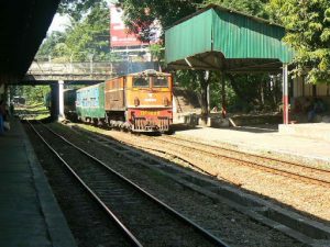 Burma, Rangoon: local train (circa 1950)