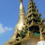 Burma, Rangoon; Shwedagon Pagoda spires