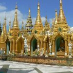 Burma, Rangoon; Shwedagon Pagoda shrines
