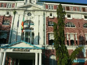 Burma, Rangoon; Shwedagon Pagoda; old British Customs House