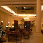 Burma, Rangoon; lobby of Strand Hotel