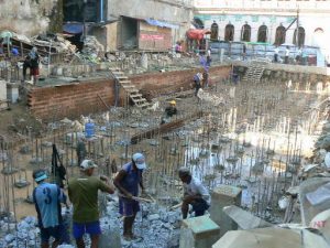 Burma, Rangoon:construction site