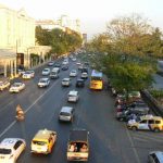 Burma, Rangoon: main boulevard, Strand Road looking east