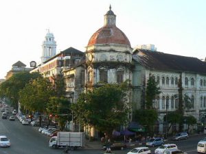 Burma, Rangoon: Strand Road building