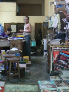 Burma, Rangoon: paper goods store