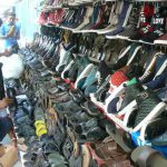 Burma, Rangoon: shoe store along the street