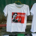 Burma, Rangoon: T-shirts of 'The Lady'