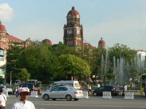 Burma, Rangoon: High Court with clock tower