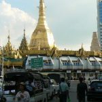 Burma, Rangoon: Sule Paya shrine is in the center of