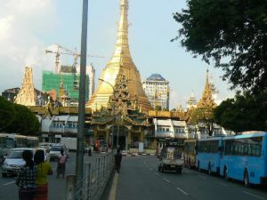 Burma, Rangoon: Sule Paya shrine, 2000 years old