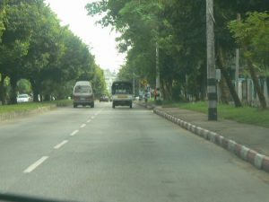 Burma, Rangoon: some leafy streets