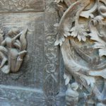 Burma, Mandalay: Shwe In Bin Kyaung monastery door detail