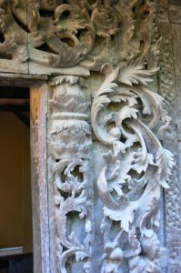 Burma, Mandalay: Shwe In Bin Kyaung monastery  full relief intricate