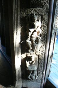 Burma, Mandalay: Shwe In Bin Kyaung monastery carving detail--teak