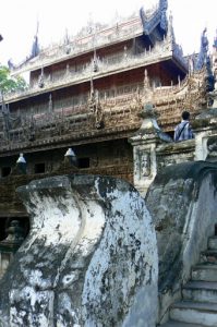 Burma, Mandalay: Shwe In Bin Kyaung monastery full view;  the