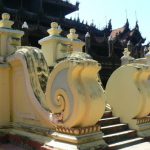 Burma, Mandalay: Shwe In Bin Kyaung monastery entry steps
