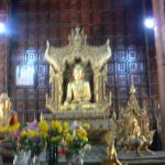 Burma, Mandalay: Shwe In Bin Kyaung monastery interior shrine