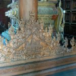 Burma, Mandalay: Shwe In Bin Kyaung monastery carving detail--teak