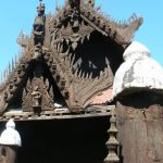 Burma, Mandalay: Shwe In Bin Kyaung monastery carving detail--teak