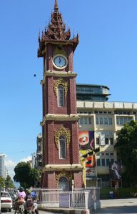 Burma, Mandalay: clock tower in Mandalay center