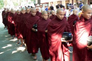 Burma, Mandalay The monastery receives many tourists (especially Japanese) who come to