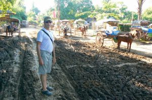 Burma, Mandalay: Ava (or Inwa); the road is quite muddy in