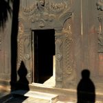 Burma, Mandalay: Ava (or Inwa); the Bagaya Kyaung monastery; ornately carved door