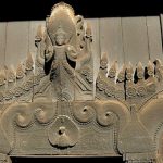 Burma, Mandalay: Ava (or Inwa); the Bagaya Kyaung monastery; ornately carved door