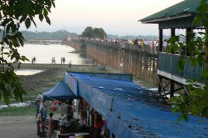 Burma: Mandalay: U Bein Bridge; South of Mandalay city is large