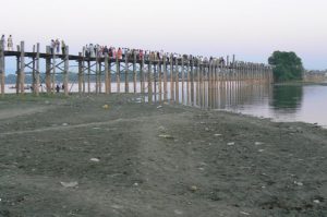 Burma: Mandalay: U Bein Bridge; the world's longest teak footbridge