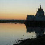 Burma: Mandalay: sunset on Lake Taungthaman