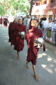 Burma, Mandalay young monks; many families send their children to a monastery