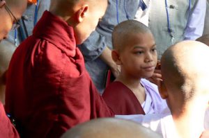 Burma, Mandalay young monks; many families send their children to a monastery