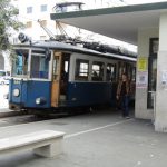 Italy, Trieste city center; trolley to Slovenia border