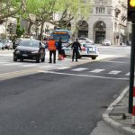 Italy, Trieste city center; car crash