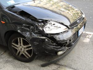 Italy, Trieste city center; car crash