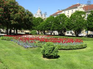 Croatia, Zagreb: train station gardens