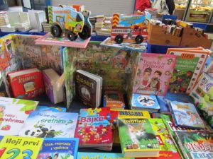 Croatia, Zagreb: train station book stall kids books