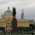 Croatia, Zagreb: view of central city from train station