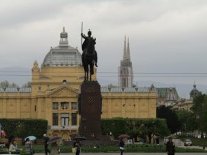 Croatia, Zagreb: view of central city from train station