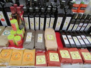 Croatia, Zagreb: olive oil in market square