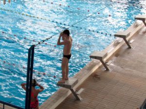 Croatia, Zagreb: sports center; swimming pool arena