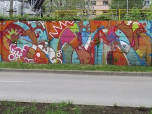 Croatia, Zagreb: graffiti wall