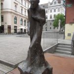 Slovenia, Ljubljana center; statue of Gustav Mahler who conducted the