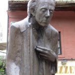 Slovenia, Ljubljana center; close-up of statue of Gustav Mahler