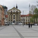 Slovenia, Ljubljana center; plaza in front of philharmonic hall