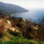 Greece, Mount Athos: view of the ferry port from above. This